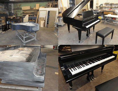 Black Grand Piano Refinishing Project